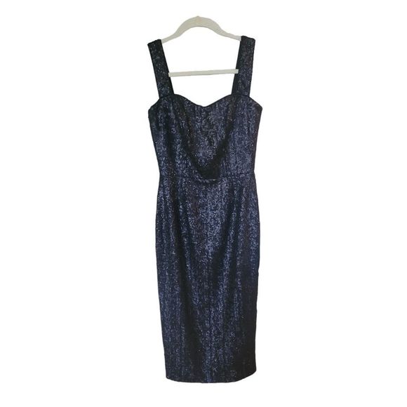 Dress the Population NWT Sequin Nicole Black Sweetheart Midi Dress XS - Picture 4 of 11